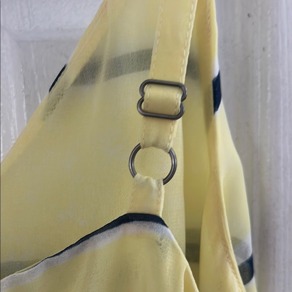 Butter Yellow/Navy Cabi Striped Women's Tank - Picture 5 of 7